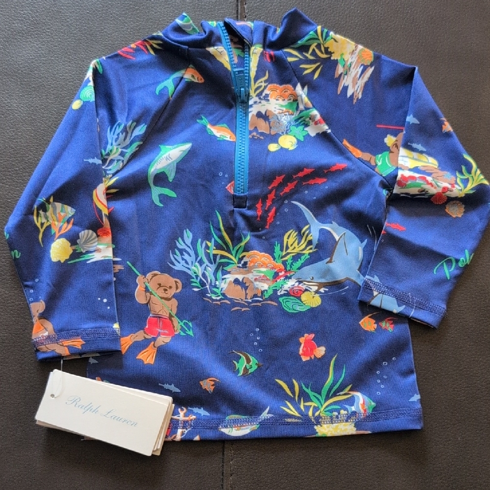 NWT Polo Bear Ralph Lauren Rash guard 9-12 Months